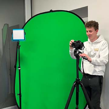 Student using IT equipment checkout