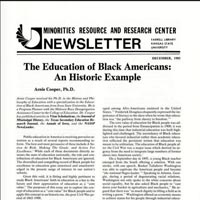 Cover of the Minorities Resource and Research Center Newsletter 